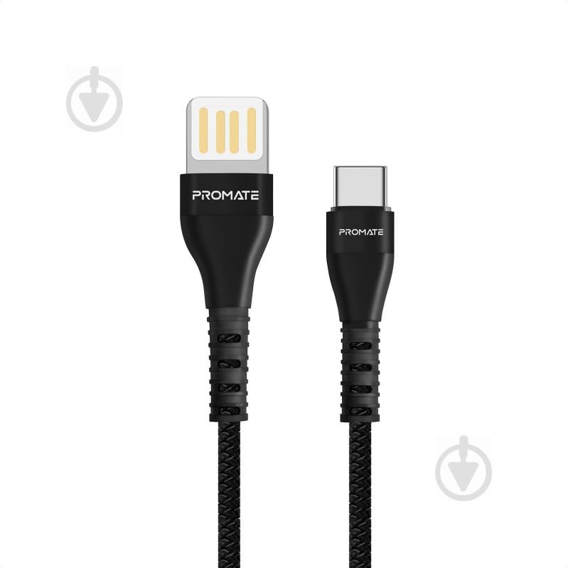 Кабель Promate Vigoray-C USB - USB Type-C 1,2 м черный (vigoray-c.black) - фото 1