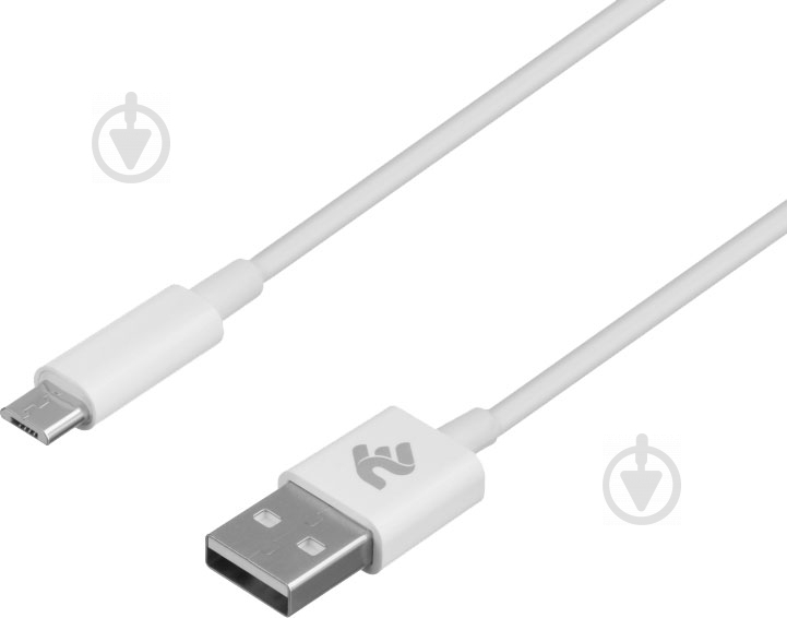 Кабель 2E USB – microUSB 1 м білий (2E-CCMAB-WT) - фото 2