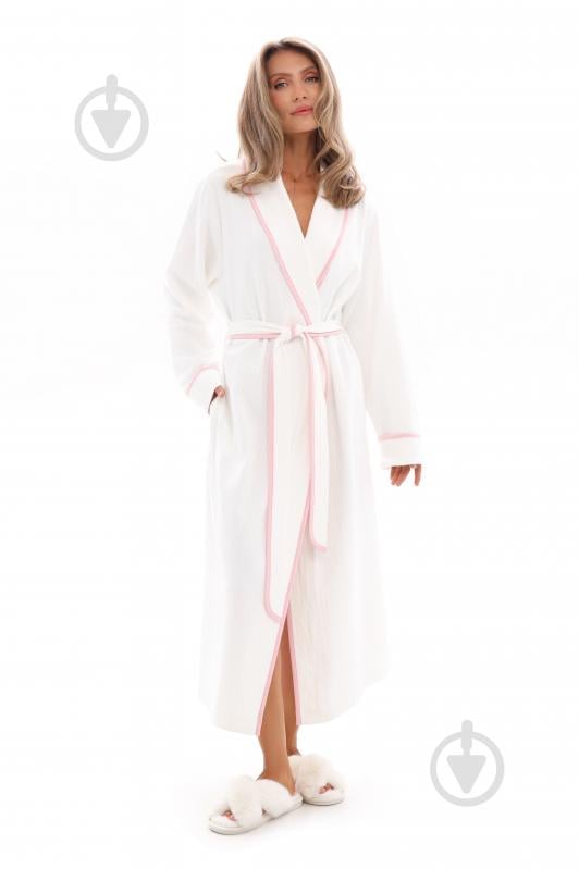 Халат женский German Volf с розовым кантом р. L белый 25079 - фото 1 Халат женский German Volf с розовым кантом р. L белый 25079 - фото 1