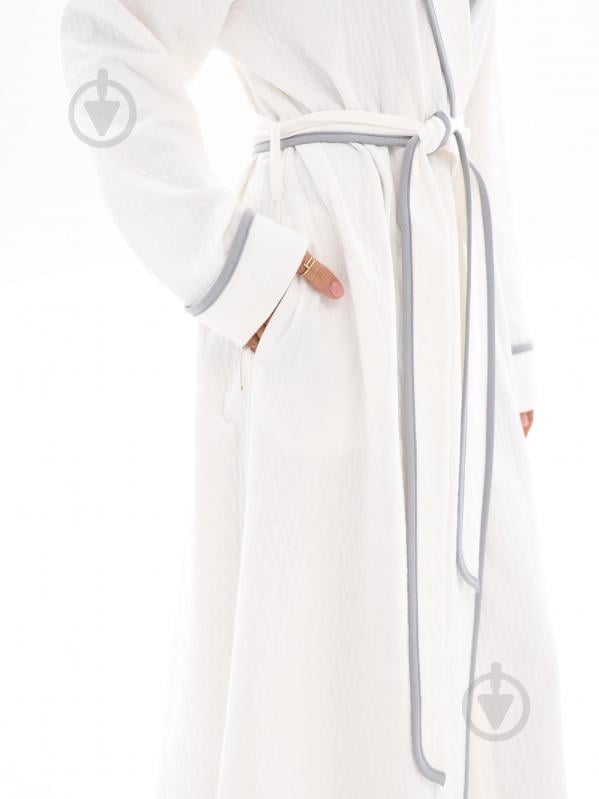Халат женский German Volf с серым кантом р. M белый 25080 - фото 4 Халат женский German Volf с серым кантом р. M белый 25080 - фото 4