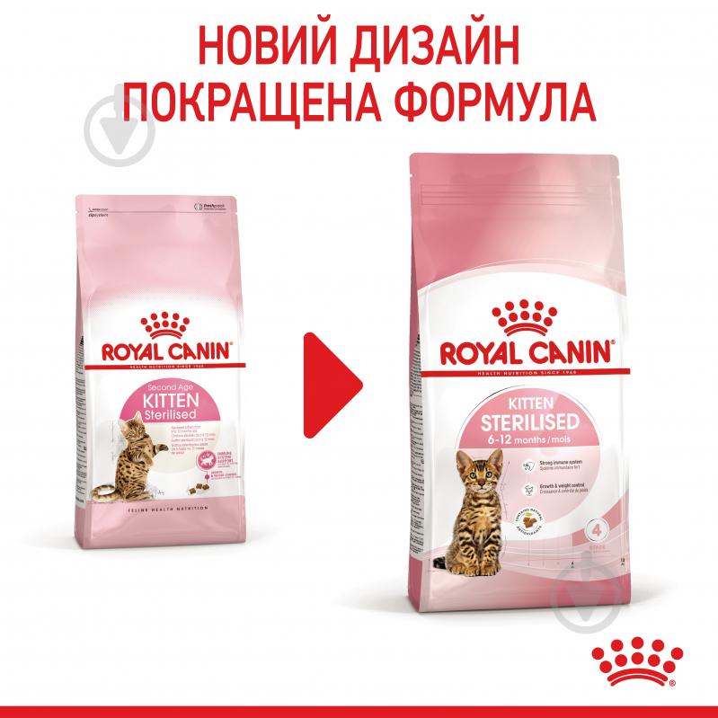 Корм сухой для стерилизованных котят в возрасте от 6 до 12 месяцев Royal Canin Kitten Sterilised мясо птицы 3,5 кг - фото 3