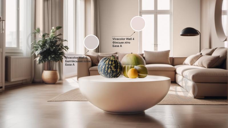 Краска интерьерная латексная Vivacolor Wall 4 глубокий мат Балтийский пляж G481 7,2 л - фото 3 Краска интерьерная латексная Vivacolor Wall 4 глубокий мат Балтийский пляж G481 7,2 л - фото 3