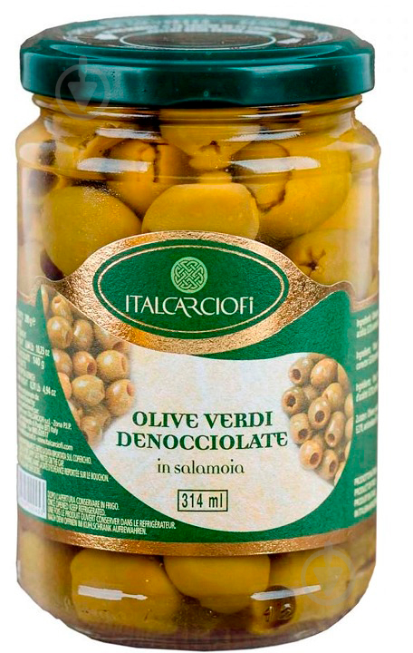 Оливки зелені в розсолі 314мл ТМ ITALCARCIOFI - фото 1