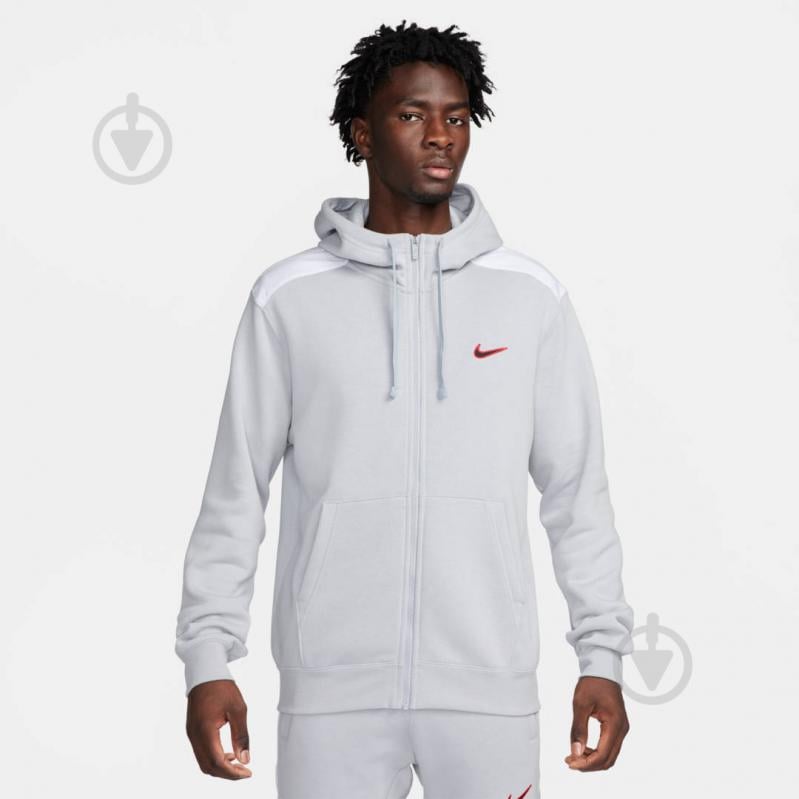 Джемпер Nike M NSW SP FLC FZ HOODIE BB FQ8819-012 р.2XL сірий - фото 1