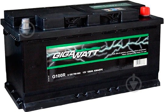 Аккумулятор автомобильный GIGAWATT 100Ah 830A 12V «+» справа (0185760002) - фото 1