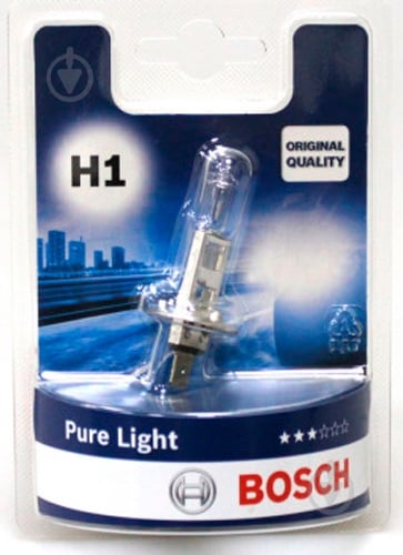 Автолампа галогенная Bosch Pure Light H1 55 Вт 1 шт.(1987301005) - фото 1 Автолампа галогенная Bosch Pure Light H1 55 Вт 1 шт.(1987301005) - фото 1
