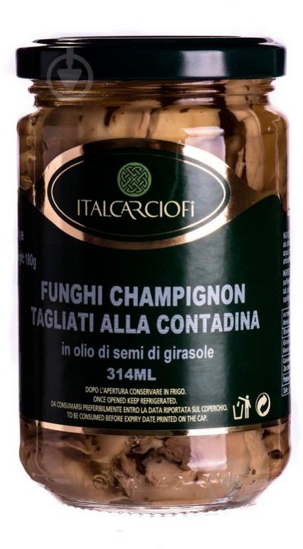 Гриби консервовані ITALCARCIOFI Шампіньйони по-селянськи в олії 314 мл - фото 1