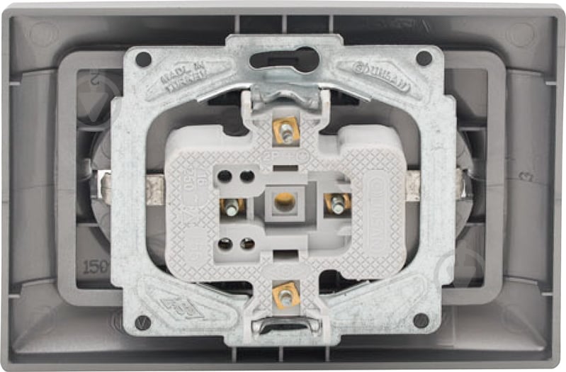 Розетка двойная с заземлением Gunsan Visage без шторок серебряный VS 28 15 150 - фото 2