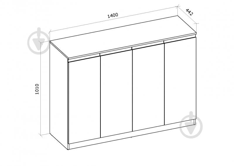 Комод Грейд Естер 4д 1400x1010x442 мм 1400x1010x442 мм дуб сонома/білий - фото 5