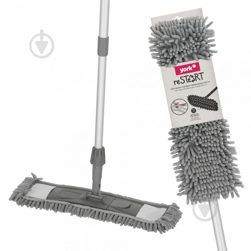 Швабра-моп для підлоги York SALSA МОР reSTART 17 см сірий - фото 1 Швабра-моп для підлоги York SALSA МОР reSTART 17 см сірий - фото 1