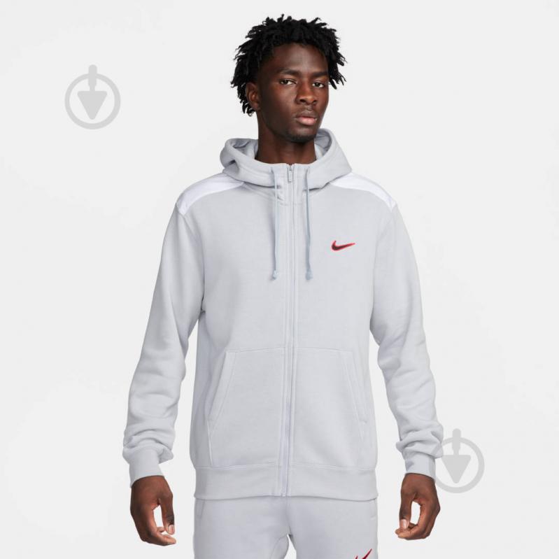 Джемпер Nike M NSW SP FLC FZ HOODIE BB FQ8819-012 р.S сірий - фото 1