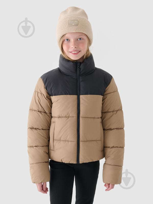 Пуховик 4F DOWN JACKET F452 4FJWAW24TDJAF452-83S р.140 бежевий - фото 1