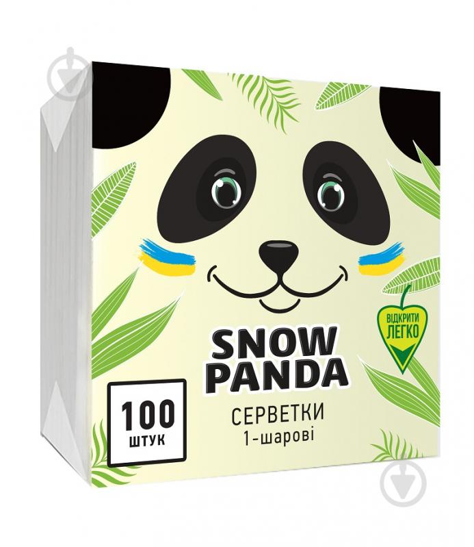 Серветки столові Сніжна Панда 24х24 см жовті 100 шт. - фото 1