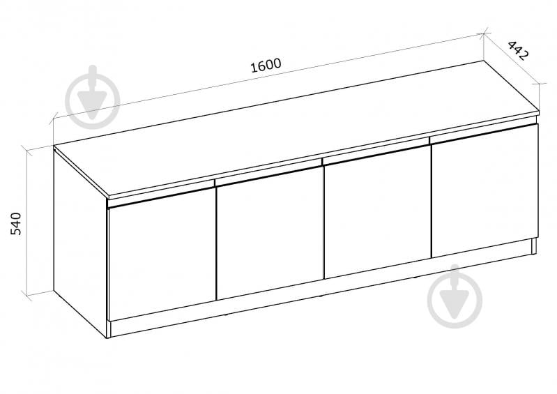 Комод Грейд Естер 4д 1600x540x442 мм дуб сонома /білий - фото 5