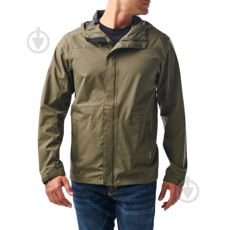 Куртка чоловіча демісезонна 5.11 Tactical ШТОРМОВА "EXOS RAIN SHELL" 72417 р.S [186] Ranger Green - фото 1