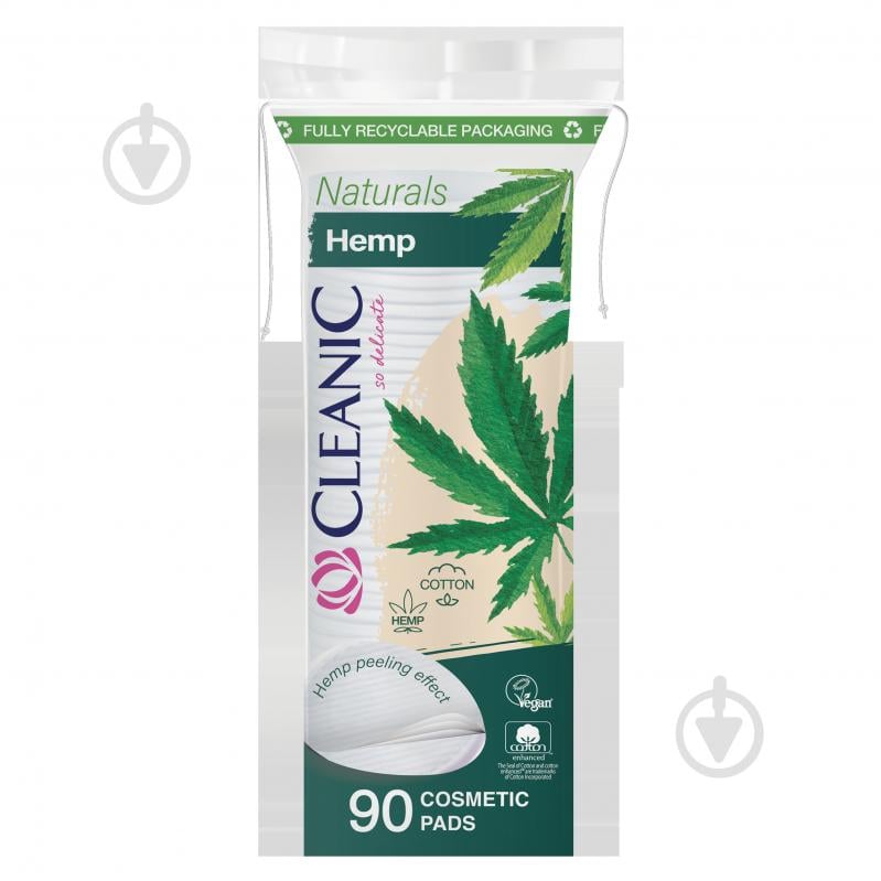 Ватні диски Cleanic Naturals Hemp 90 шт. (м'яка) - фото 1