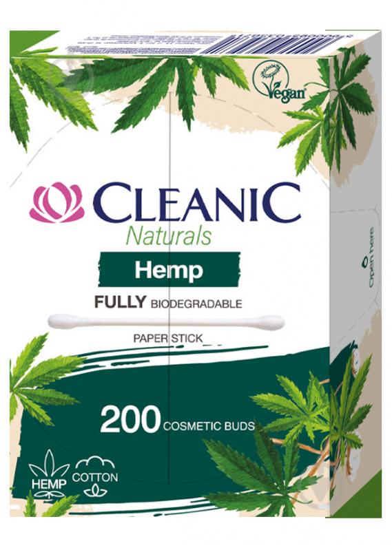 Ватные палочки Cleanic Naturals Hemp бумажный стик 200 шт. (коробка) - фото 1