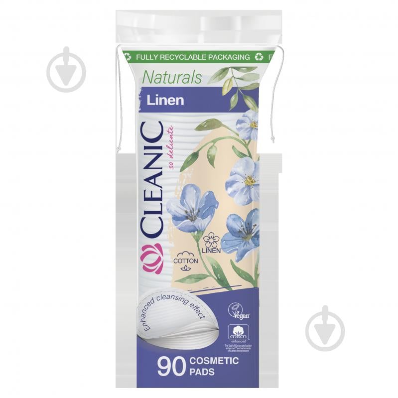 Ватные диски Cleanic Naturals Linen 90 шт. (мягкая) - фото 1