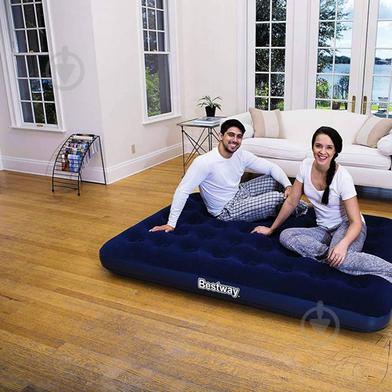 Надувной матрас bestway flocked air bed 67287 синий