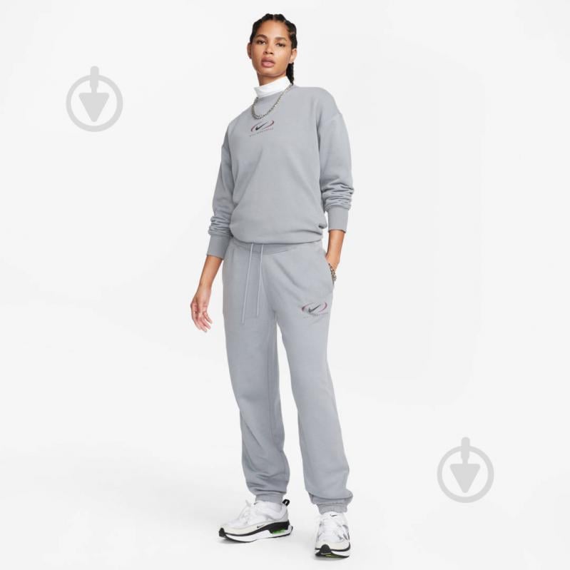 Брюки Nike W NSW PHNX FLC HR OS PANT PRNT FN7716-084 р. M серый - фото 7