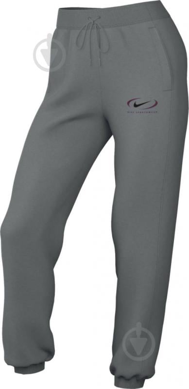 Брюки Nike W NSW PHNX FLC HR OS PANT PRNT FN7716-084 р. M серый - фото 9