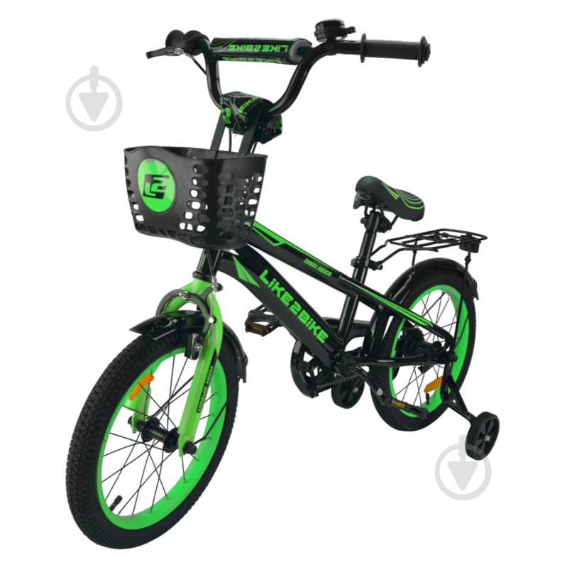 Велосипед дитячий Like2bike Dark Rider 16'' чорно-зелений 241605 - фото 1