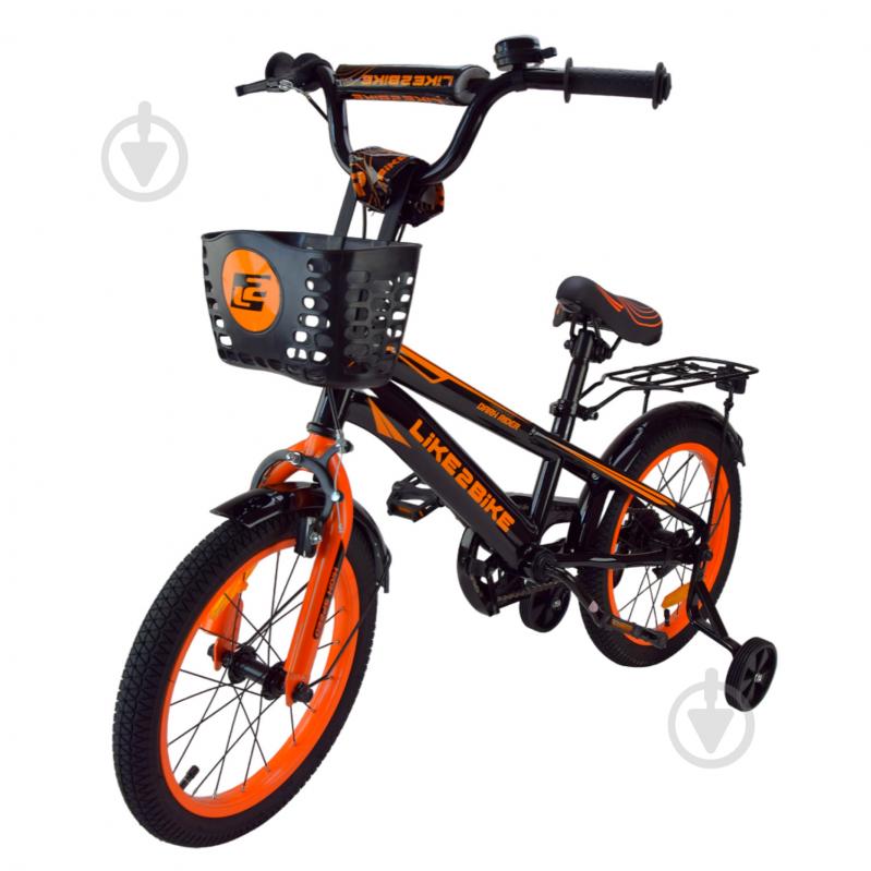 Велосипед детский Like2bike Dark Rider 16'' черно-оранжевый 241606 - фото 1