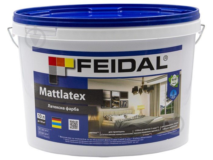 Фарба латексна Feidal Mattlatex мат білий 10 л - фото 1