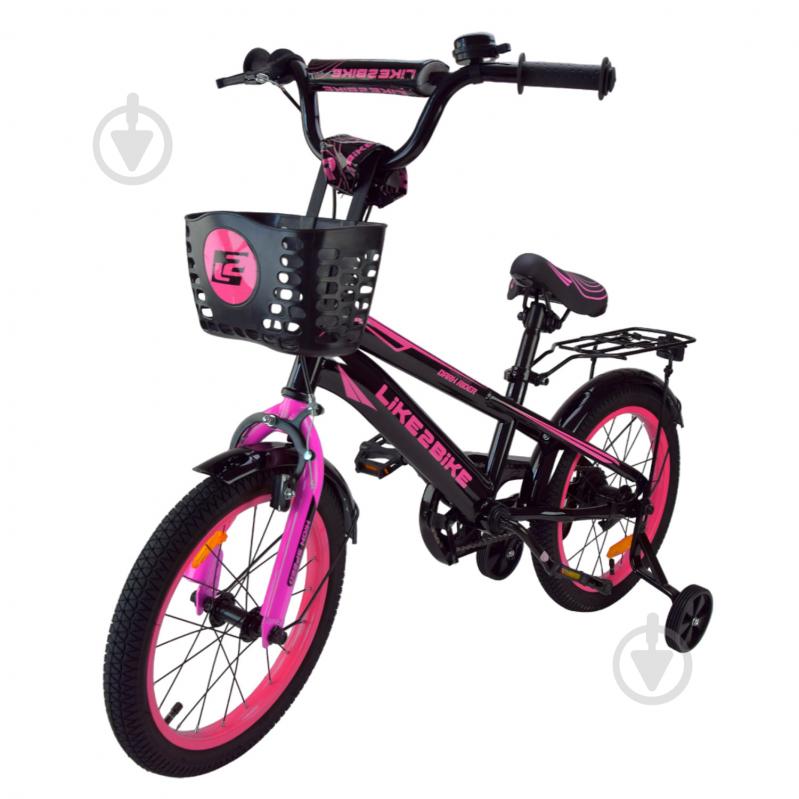 Велосипед детский Like2bike Dark Rider 16'' черно-розовый 241607 - фото 1