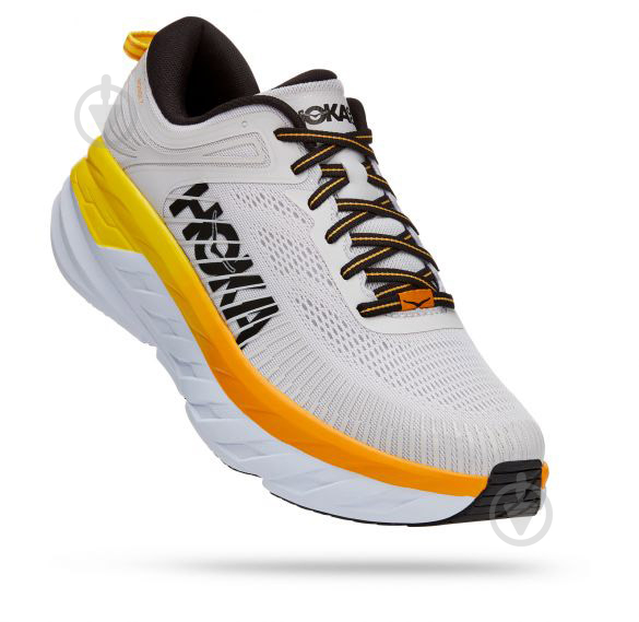 Кроссовки мужские Hoka BONDI 7 1110518|22 NCRY р.46 белые с желтым - фото 2