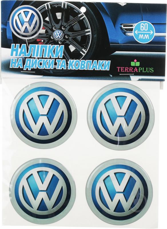 Наліпка TERRAPLUS на ковпаки та диски Volkswagen 60 мм - фото 1