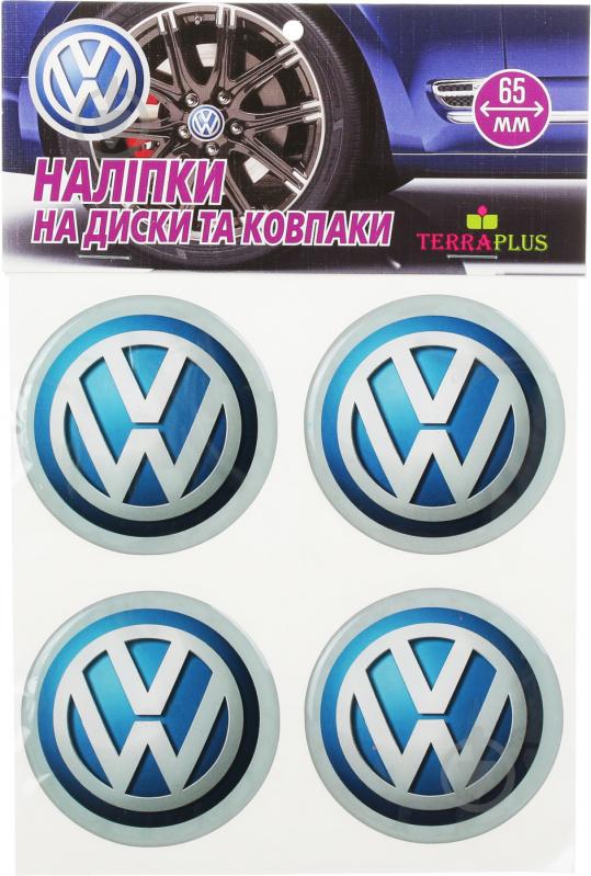 Наліпка TERRAPLUS на ковпаки та диски Volkswagen 65 мм - фото 1