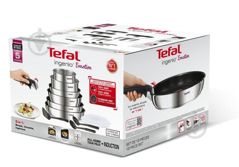 Набір посуду Tefal 12 предметів Ingenio Emotion L948SC04 - фото 15