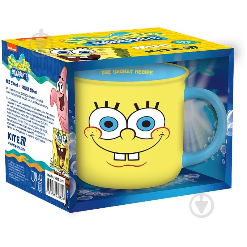 Чашка KITE 370 мл SpongeBob SB25-217-1 - фото 1 Чашка KITE 370 мл SpongeBob SB25-217-1 - фото 1
