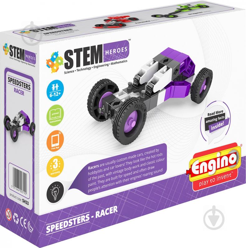 Конструктор Engino Stem Heroes Спортивные автомобили: Гоночный SH33 - фото 2