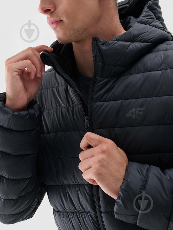 Куртка чоловіча демісезонна 4F DOWN JACKET M484 4FWAW24TDJAM484-20S р.L чорна - фото 4