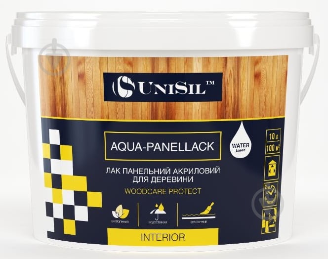 Лак панельний Aqua-Panellack UniSil шелковистый мат прозрачный 1 л - фото 1