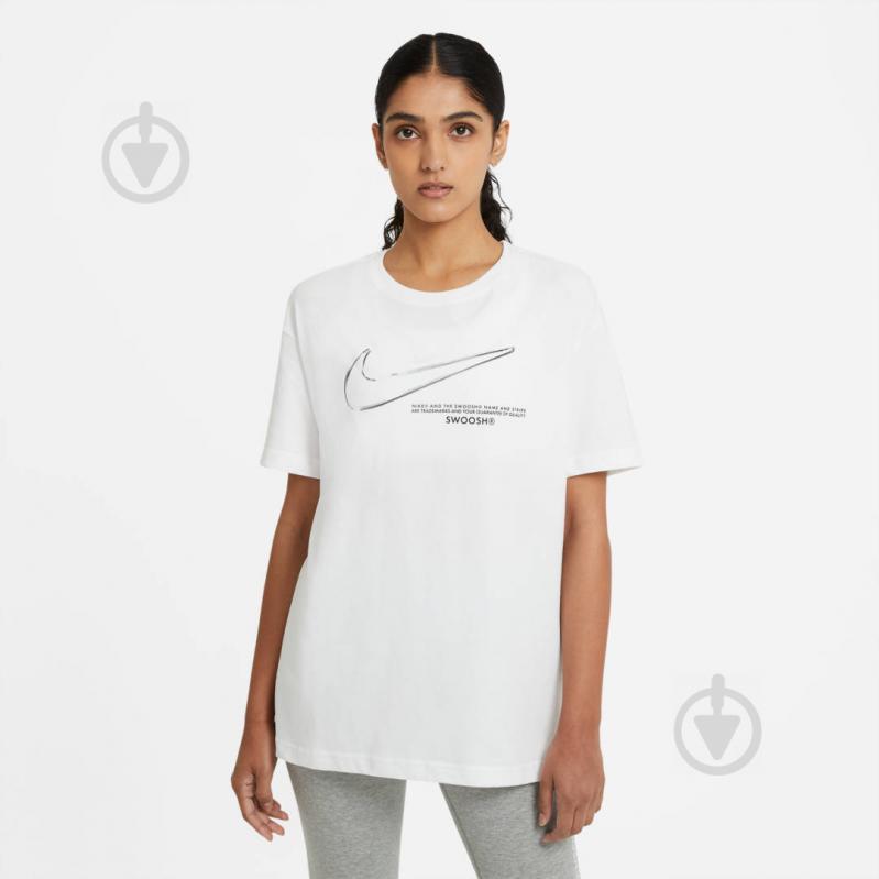 Футболка Nike W NSW TEE BOY SWOOSH DB9811-100 р.XS белый - фото 2