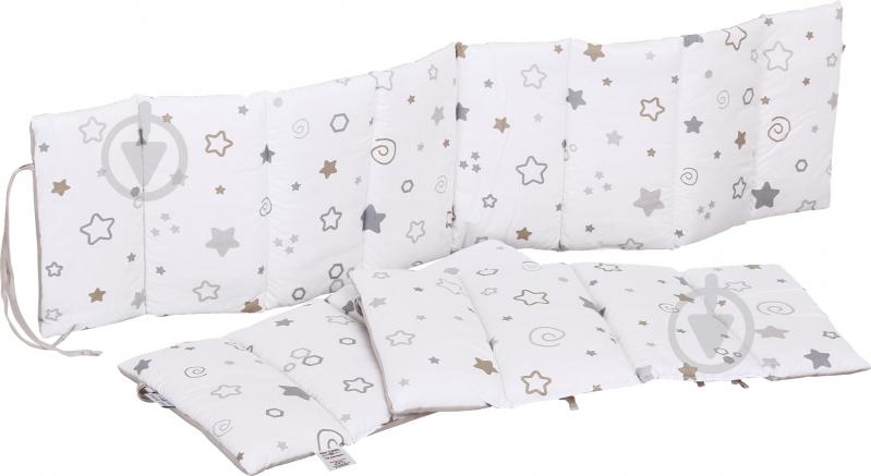 Защита на детскую кровать Little stars beige\grey 3 части Baby Veres бежевый 301.18 - фото 1