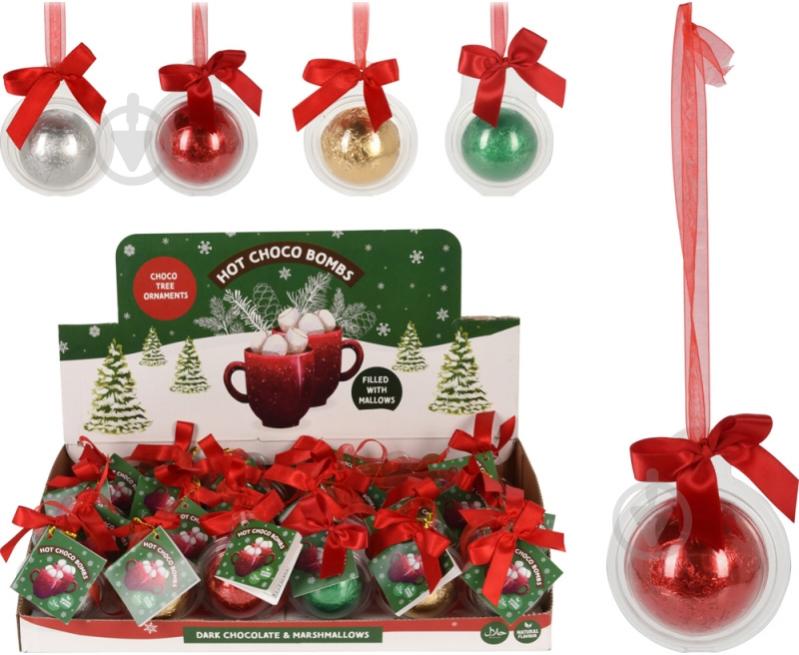 Шоколадні кулі з маршмеллоу Jingle Choco Ornaments 1 шт в асортименті 35 г - фото 1