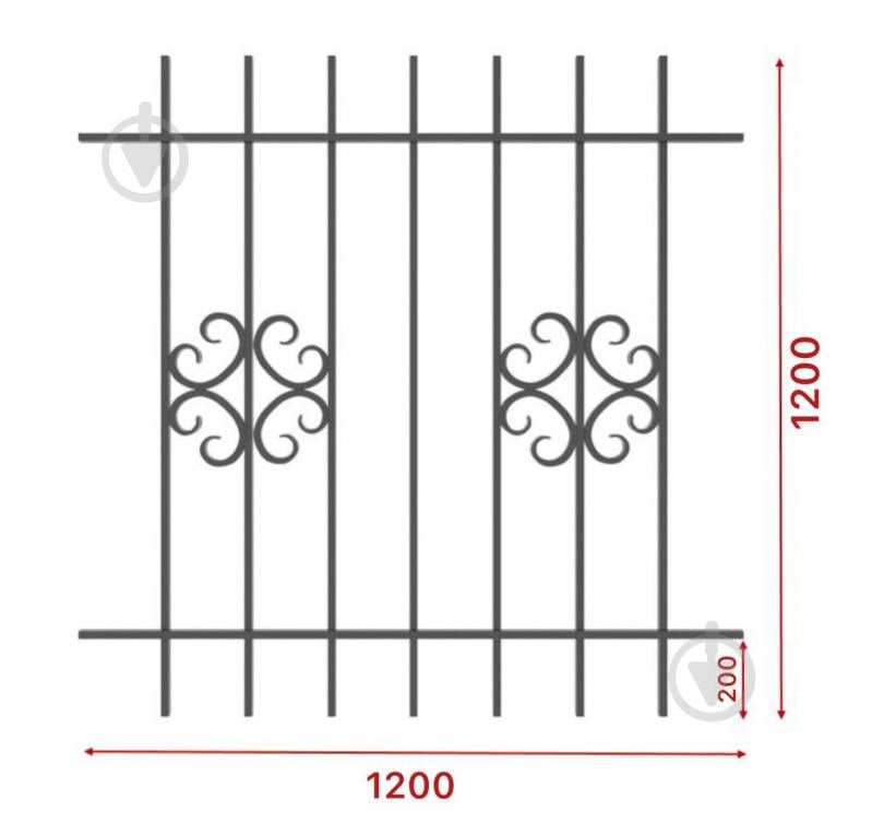 Решетка на окно Укритарм 1200х1200 мм (303/4) - фото 3