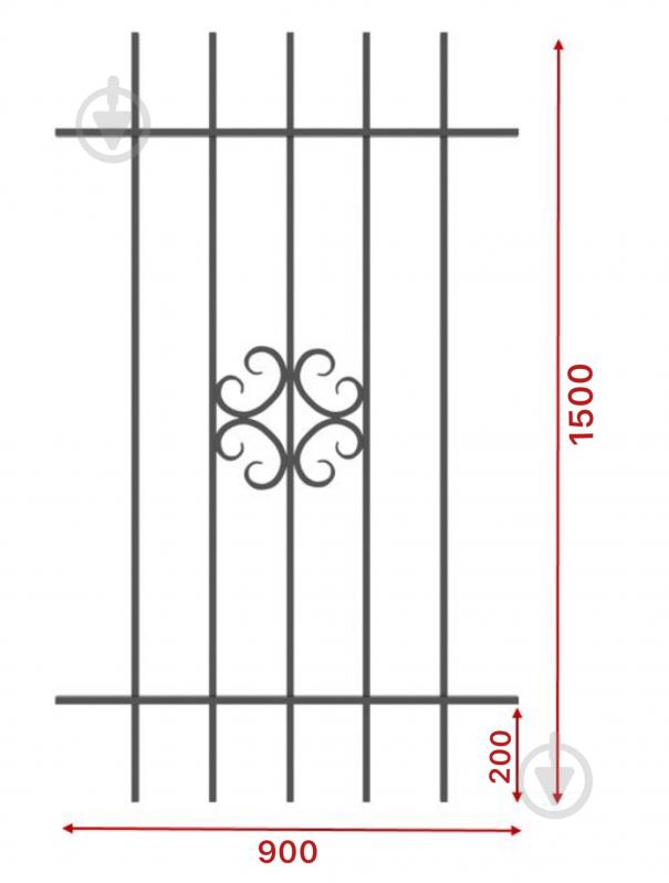 Решетка на окно Укритарм 900х1500 мм (304/2) - фото 3