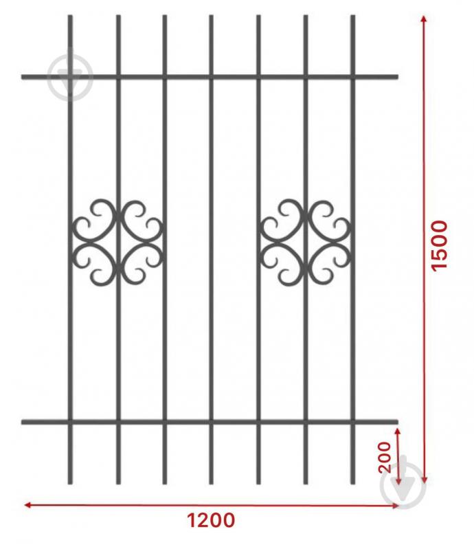 Решітка на вікно Укрітарм 1200х1500 мм (304/4) - фото 3