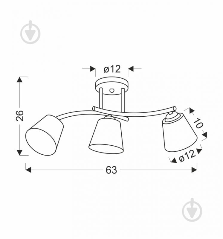 Люстра Candellux Greco 3x40 Вт E27 белый/черный/золото 33-22639 - фото 2