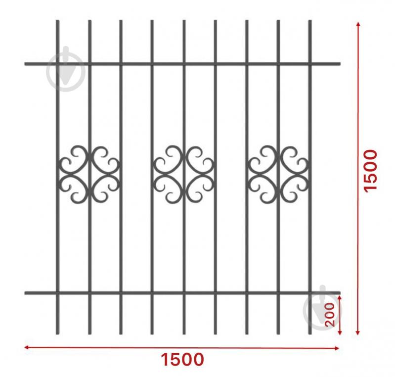 Решетка на окно Укритарм 1500х1500 мм (304/6) - фото 3