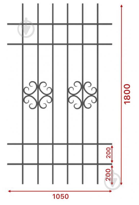 Решетка на окно Укритарм 1050х1800 мм (305/3) - фото 3