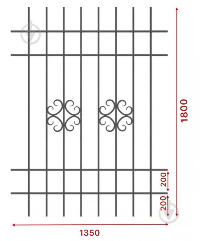 Решетка на окно Укритарм 1350х1800 мм (305/5) - фото 3