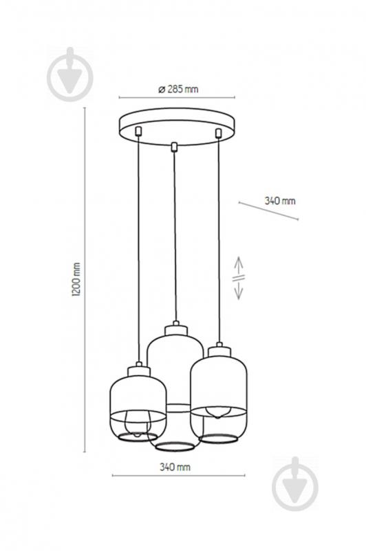 Подвес TK Lighting Marco Silver 3x60 Вт E27 белый матовый 3357 - фото 2