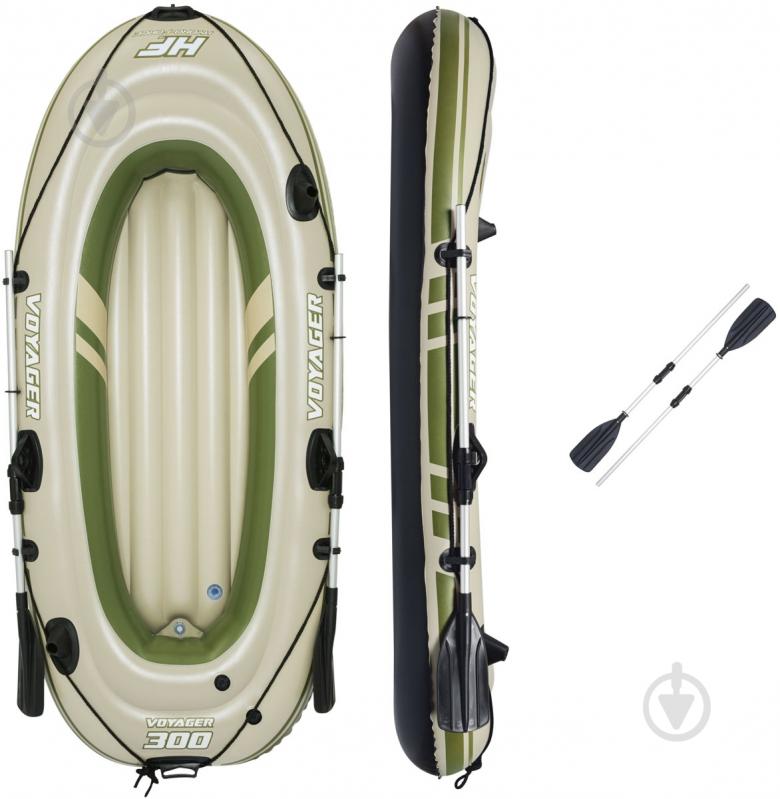 Лодка Bestway Voyager 300 65051B зеленый - фото 2