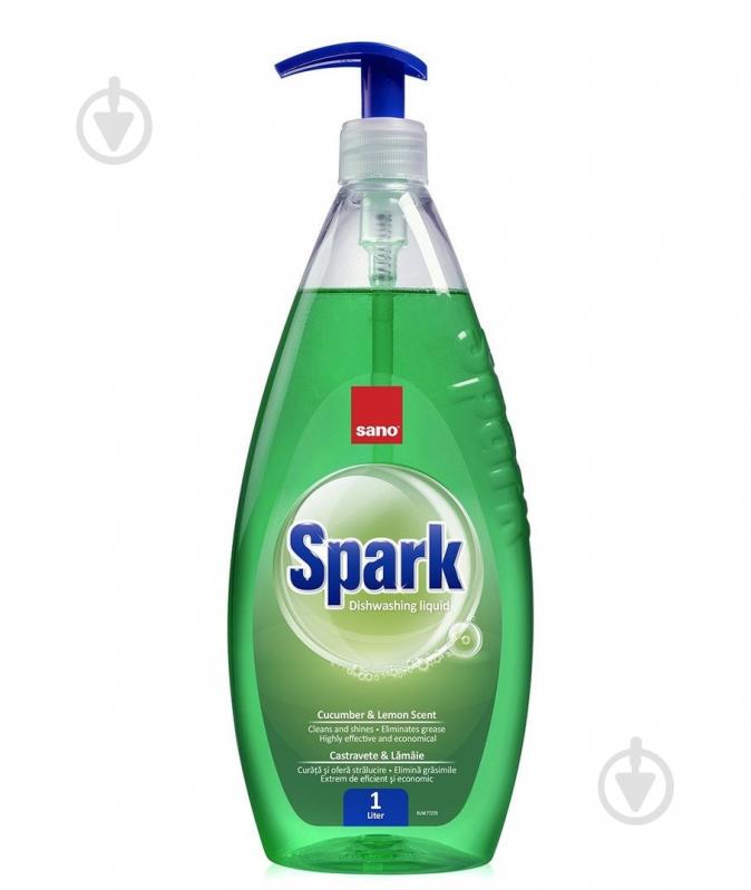 Гель для ручного мытья посуды Sano Spark Огурец и лайм 1 л - фото 1 Гель для ручного мытья посуды Sano Spark Огурец и лайм 1 л - фото 1